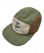 CAFE KITSUNEカフェ キツネ）の古着「Colorblock 5p Cap/カラーブロック ファイブパネル キャップ」｜ベージュ×カーキ