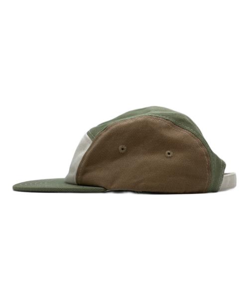 CAFE KITSUNE（カフェ キツネ）cafe kitsune (カフェ キツネ) Colorblock 5p Cap/カラーブロック ファイブパネル キャップ ベージュ×カーキの古着・服飾アイテム
