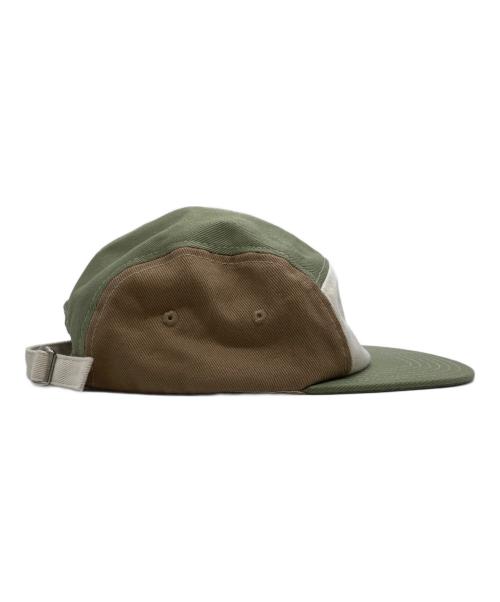 CAFE KITSUNE（カフェ キツネ）cafe kitsune (カフェ キツネ) Colorblock 5p Cap/カラーブロック ファイブパネル キャップ ベージュ×カーキの古着・服飾アイテム