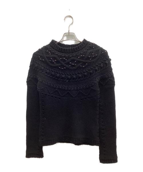 tricot COMME des GARCONS（トリココムデギャルソン）tricot COMME des GARCONS (トリココムデギャルソン) ビジュー付ニット ブラック サイズ:表記無し(実寸ご確認ください）の古着・服飾アイテム