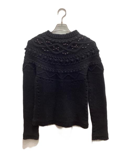 tricot COMME des GARCONS（トリココムデギャルソン）tricot COMME des GARCONS (トリココムデギャルソン) ビジュー付ニット ブラック サイズ:表記無し(実寸ご確認ください）の古着・服飾アイテム