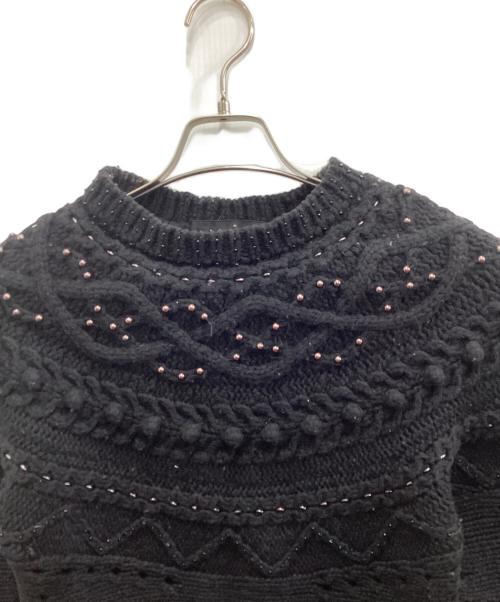 tricot COMME des GARCONS（トリココムデギャルソン）tricot COMME des GARCONS (トリココムデギャルソン) ビジュー付ニット ブラック サイズ:表記無し(実寸ご確認ください）の古着・服飾アイテム