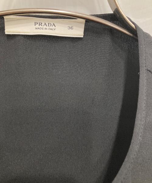 PRADA（プラダ）PRADA (プラダ) シルクブラウス ブラック サイズ:36の古着・服飾アイテム