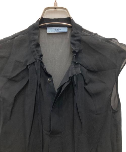 PRADA（プラダ）PRADA (プラダ) シルクブラウス ブラック サイズ:36の古着・服飾アイテム