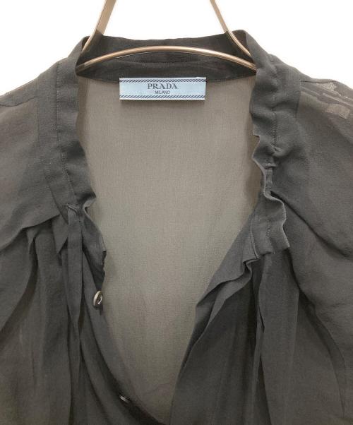 PRADA（プラダ）PRADA (プラダ) シルクブラウス ブラック サイズ:36の古着・服飾アイテム