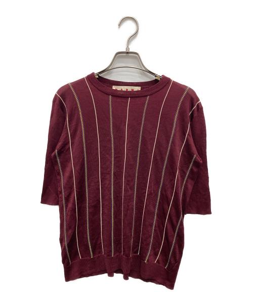 MARNI（マルニ）MARNI (マルニ) S/Sシルクニット ボルドー サイズ:38の古着・服飾アイテム