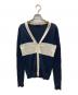 JIL SANDER NAVY（ジルサンダー ネイビー）の古着「シルクカシミヤニットカーディガン」｜ネイビー×ホワイト