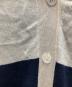 中古・古着 JIL SANDER NAVY (ジルサンダー ネイビー) シルクカシミヤニットカーディガン ネイビー×ホワイト サイズ:XS：6000円