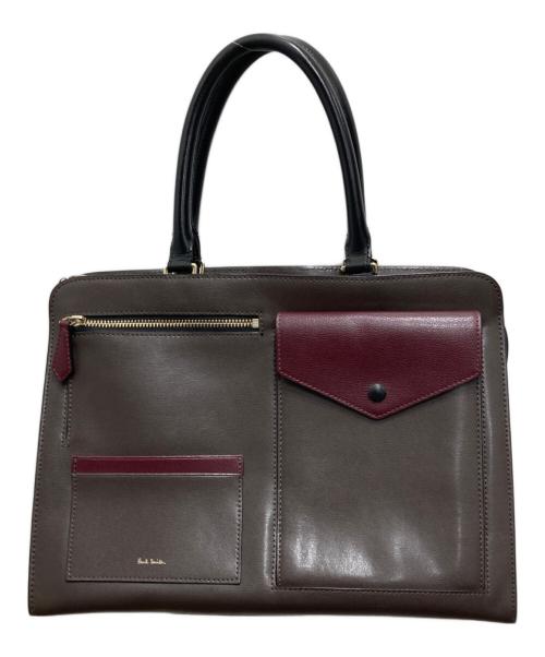 PAUL SMITH（ポールスミス）Paul Smith (ポールスミス) レザートートバッグ ブラウンの古着・服飾アイテム