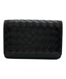 BOTTEGA VENETA（ボッテガベネタ）の古着「イントレチャートカードケース」｜ブラック