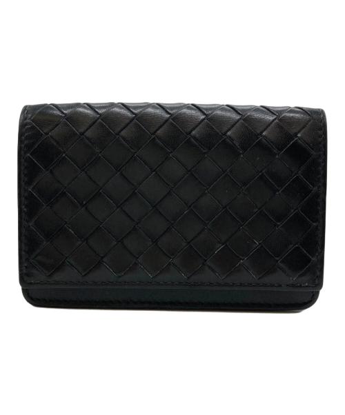 BOTTEGA VENETA（ボッテガベネタ）BOTTEGA VENETA (ボッテガベネタ) イントレチャートカードケース ブラックの古着・服飾アイテム