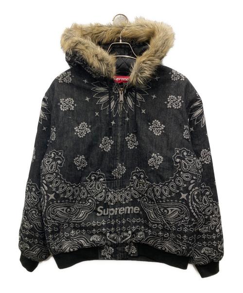 SUPREME（シュプリーム）Supreme (シュプリーム) Bandana Jacquard Denim Hooded Work Jacket ブラック サイズ:Mの古着・服飾アイテム