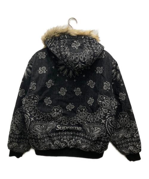 SUPREME（シュプリーム）Supreme (シュプリーム) Bandana Jacquard Denim Hooded Work Jacket ブラック サイズ:Mの古着・服飾アイテム