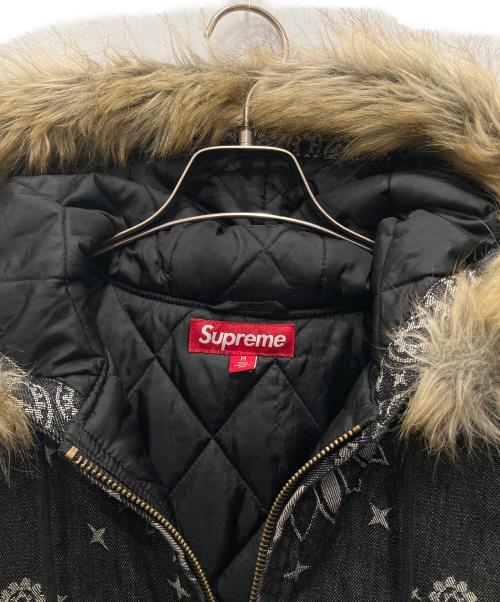 SUPREME（シュプリーム）Supreme (シュプリーム) Bandana Jacquard Denim Hooded Work Jacket ブラック サイズ:Mの古着・服飾アイテム