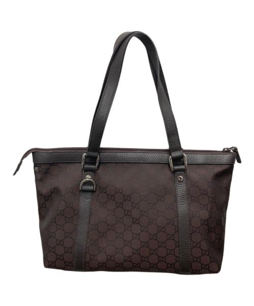 GUCCI（グッチ）GUCCI (グッチ) GGキャンバストートバッグ ブラウンの古着・服飾アイテム
