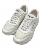 PRADAプラダ）の古着「Prax 01 Re-Nylon ブラッシュドレザースニーカー」｜ホワイト