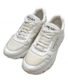 PRADA（プラダ）の古着「Prax 01 Re-Nylon ブラッシュドレザースニーカー」｜ホワイト