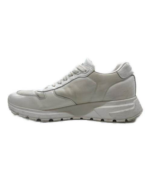 PRADA（プラダ）PRADA (プラダ) Prax 01 Re-Nylon ブラッシュドレザースニーカー ホワイト サイズ:7の古着・服飾アイテム