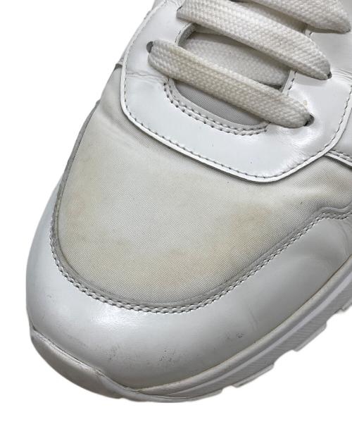 PRADA（プラダ）PRADA (プラダ) Prax 01 Re-Nylon ブラッシュドレザースニーカー ホワイト サイズ:7の古着・服飾アイテム