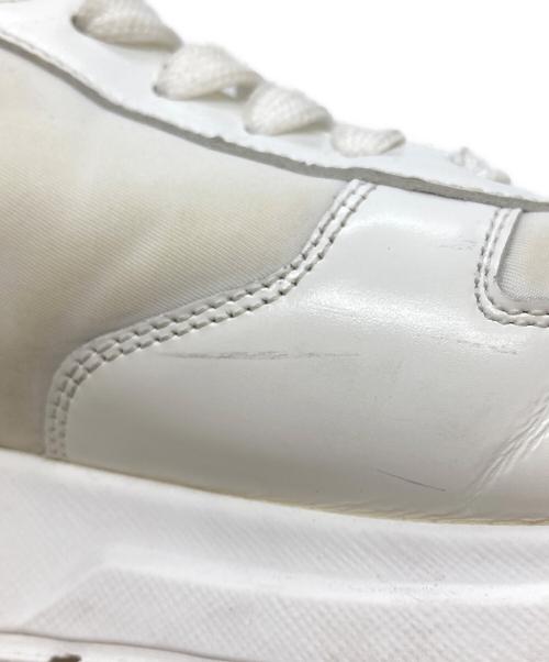 PRADA（プラダ）PRADA (プラダ) Prax 01 Re-Nylon ブラッシュドレザースニーカー ホワイト サイズ:7の古着・服飾アイテム