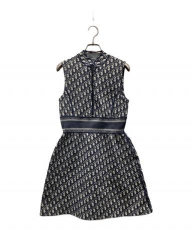 Christian Dior オブリーク ノースリーブ ワンピース ディオール 中古・古着通販】Christian Dior (クリスチャン ディオール