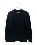 Snow peakスノーピーク）の古着「Co/Ny/Pe Knit Crew Neck/コットン・ナイロン・ポリエステル・ニット・クルー・ネック」｜ブラック