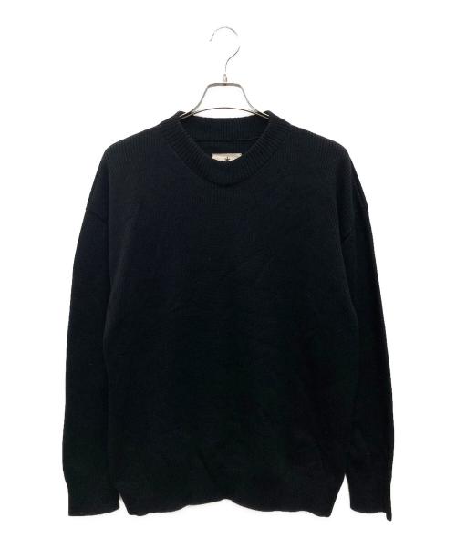 Snow peak（スノーピーク）snow peak (スノーピーク) Co/Ny/Pe Knit Crew Neck/コットン・ナイロン・ポリエステル・ニット・クルー・ネック ブラック サイズ:Lの古着・服飾アイテム