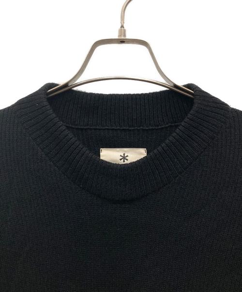 Snow peak（スノーピーク）snow peak (スノーピーク) Co/Ny/Pe Knit Crew Neck/コットン・ナイロン・ポリエステル・ニット・クルー・ネック ブラック サイズ:Lの古着・服飾アイテム