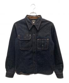 EIGHT G（エイトジー）の古着「13.5oz, LEFT HAND TWILL DENIM FARMER SHIRT」｜インディゴ