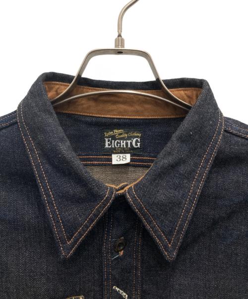 EIGHT G（エイトジー）EIGHT G (エイトジー) 13.5oz, LEFT HAND TWILL DENIM FARMER SHIRT インディゴ サイズ:38の古着・服飾アイテム