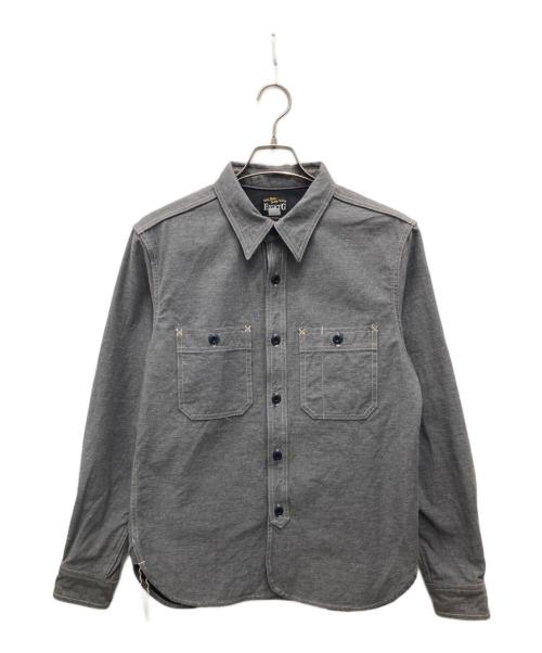 EIGHT G（エイトジー）EIGHT G (エイトジー) 11oz 硫化染めバックサテンワークシャツ グレー サイズ:38の古着・服飾アイテム