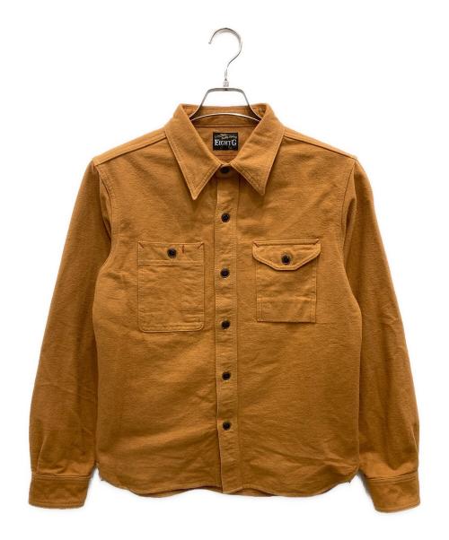 EIGHT G（エイトジー）EIGHT G (エイトジー) 10oz 無地フランネルワークシャツ ブラウン サイズ:Mの古着・服飾アイテム