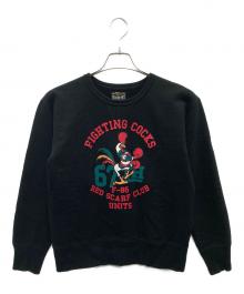 EIGHT G（エイトジー）の古着「CREW NECK SWEAT "FIGHTING COCKS"」｜ブラック