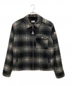 MONCLERモンクレール）の古着「Zip-up overshirt/ジップアップ・オーバーシャツ」｜ホワイト×ブラック