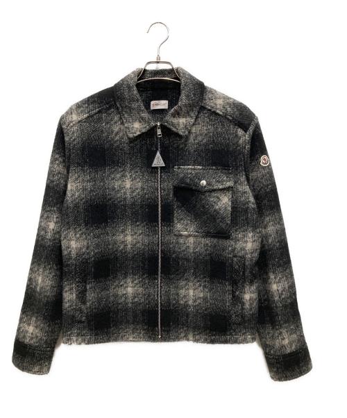 MONCLER（モンクレール）MONCLER (モンクレール) Zip-up overshirt/ジップアップ・オーバーシャツ ホワイト×ブラック サイズ:S 未使用品の古着・服飾アイテム