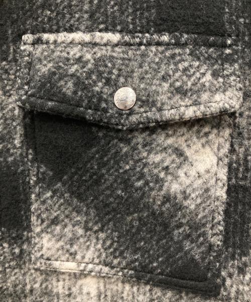 MONCLER（モンクレール）MONCLER (モンクレール) Zip-up overshirt/ジップアップ・オーバーシャツ ホワイト×ブラック サイズ:S 未使用品の古着・服飾アイテム