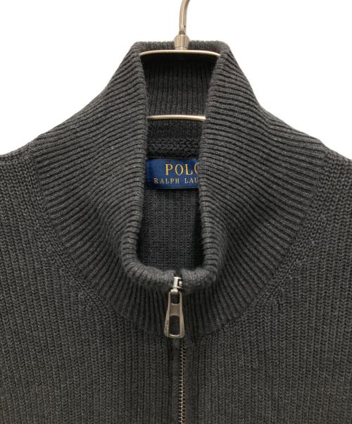 POLO RALPH LAUREN（ポロ・ラルフローレン）POLO RALPH LAUREN (ポロ・ラルフローレン) ポニー刺繍ドライバーズニット カーディガン グレー サイズ:Mの古着・服飾アイテム