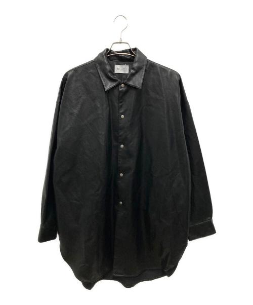 REPLAY（リプレイ）REPLAY (リプレイ) フェイクレレザーシャツ ブラック サイズ:3 未使用品の古着・服飾アイテム