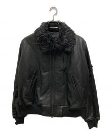 GROUND Y（グラウンドワイ）の古着「VEGETABLE TANNED LAMB LEATHER B-15 FLIGHT JACKET」｜ブラック
