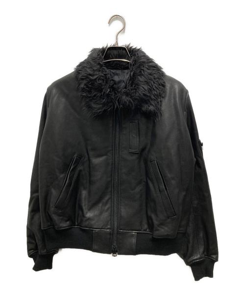 GROUND Y（グラウンドワイ）GROUND Y (グラウンドワイ) VEGETABLE TANNED LAMB LEATHER B-15 FLIGHT JACKET ブラック サイズ:3 未使用品の古着・服飾アイテム
