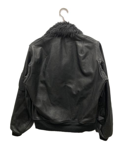 GROUND Y（グラウンドワイ）GROUND Y (グラウンドワイ) VEGETABLE TANNED LAMB LEATHER B-15 FLIGHT JACKET ブラック サイズ:3 未使用品の古着・服飾アイテム