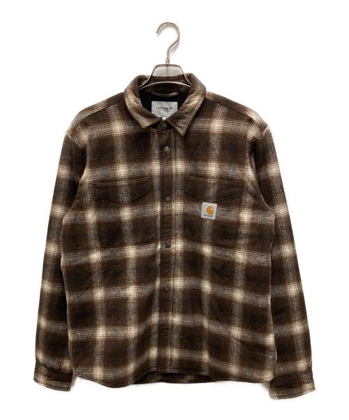 Carhartt WIP（カーハート ワーク イン プログレス）CARHARTT WIP (カーハート ワーク イン プログレス) LASHLEY SHIRT JAC ブラウン×ベージュ サイズ:Lの古着・服飾アイテム