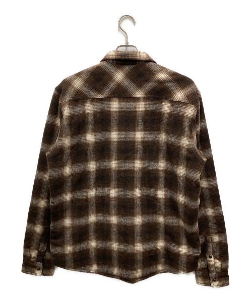 Carhartt WIP（カーハート ワーク イン プログレス）CARHARTT WIP (カーハート ワーク イン プログレス) LASHLEY SHIRT JAC ブラウン×ベージュ サイズ:Lの古着・服飾アイテム