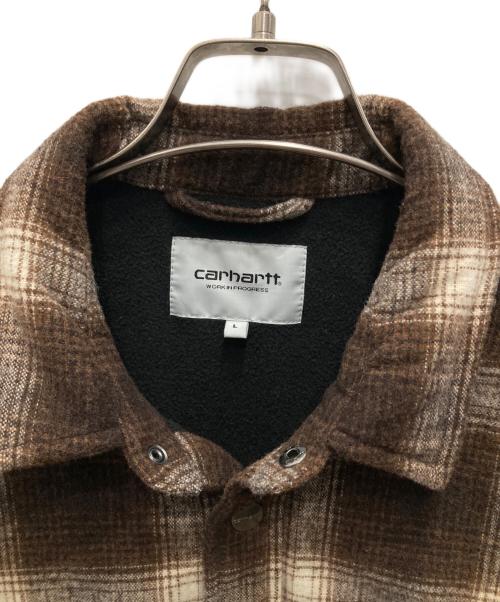 Carhartt WIP（カーハート ワーク イン プログレス）CARHARTT WIP (カーハート ワーク イン プログレス) LASHLEY SHIRT JAC ブラウン×ベージュ サイズ:Lの古着・服飾アイテム