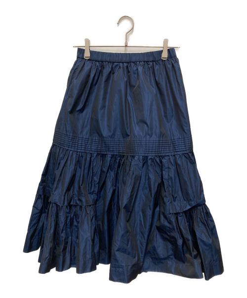 LE CIEL BLEU（ルシェルブルー）LE CIEL BLEU (ルシェルブルー) Taffeta Gathered Midi Skirt ネイビー サイズ:36 未使用品の古着・服飾アイテム