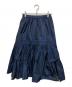LE CIEL BLEU（ルシェルブルー）の古着「Taffeta Gathered Midi Skirt」｜ネイビー