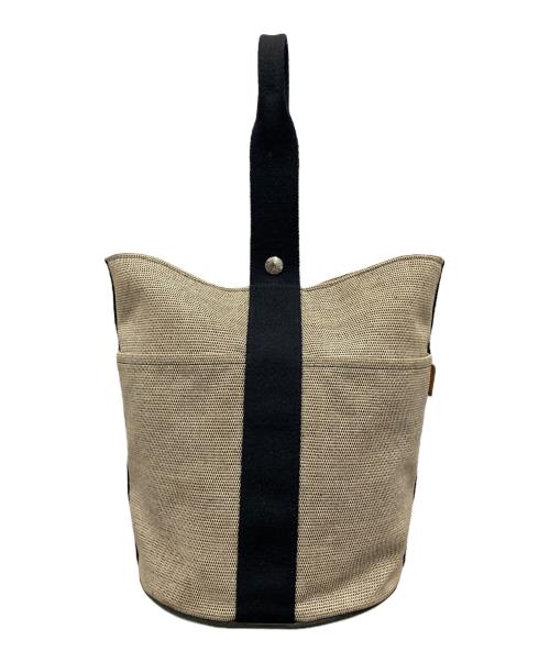 HERMES（エルメス）HERMES (エルメス) サクソーMM/トートバッグ ベージュ×ブラックの古着・服飾アイテム