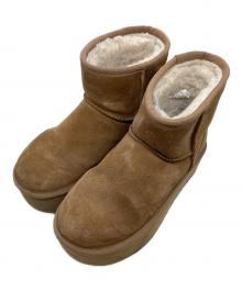 UGG（アグ）の古着「Classic Mini Platform / 厚底ムートンブーツクラシック ミニ プラットフォーム 」｜ブラウン