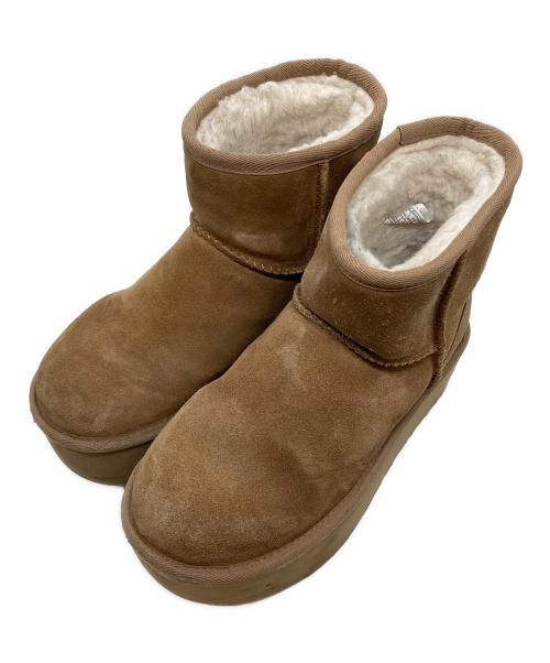 UGG（アグ）UGG (アグ) Classic Mini Platform / 厚底ムートンブーツクラシック ミニ プラットフォーム  ブラウン サイズ:23の古着・服飾アイテム