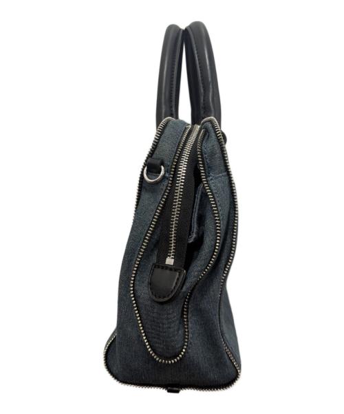 DIESEL（ディーゼル）DIESEL (ディーゼル) デニムジップハンドバッグ ブルーの古着・服飾アイテム